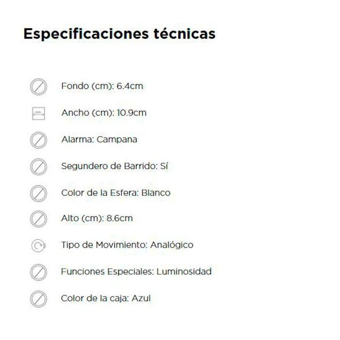 Réveil analogique - SEIKO - QHK061L - Bleu - Alarme - Quartz japonais