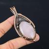 Rose Quartz Gemstone Pure Copper Wire Wrapped Handmade Pendant Jewelry For Gift