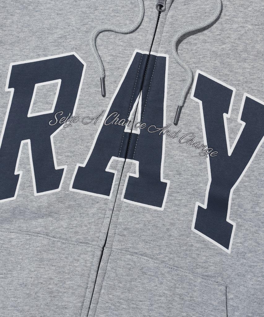 Rayfikers Худи на молнии с большим логотипом-аркой Ray Mq6Tu145_Серый меланж