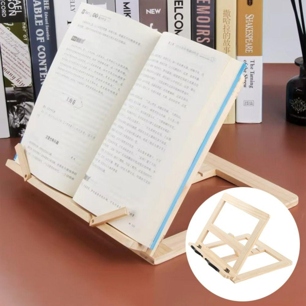 Деревянная подставка для чтения книг, нескользящая настольная подставка, портативная кухонная подставка для рецептов, для дома