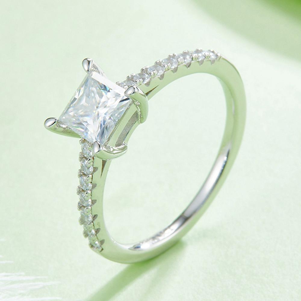 Кольцо квадратной огранки 5*8 мм Vvs1 D, цвет, настоящий муассанит, бриллиант, стерлинговое серебро 925 пробы, подарок на годовщину, ювелирные изделия