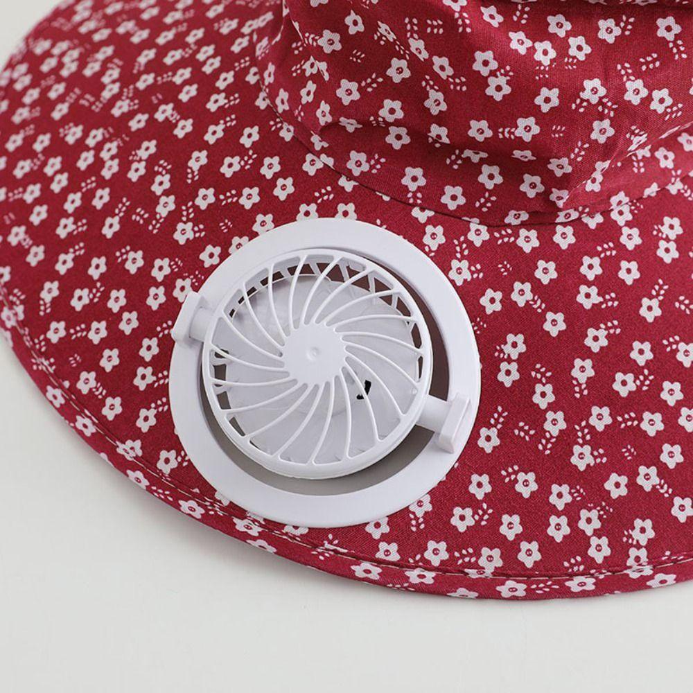Breathable Solar Fan Hat Elastic Summer Fan Visor Cap Gift Cooling Sunshade Hat Hot Weather