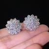 Light Luxury Style Full of Diamonds White Diamonds Snowflake Earrings Womens Ear Buckles Versatile Temperament