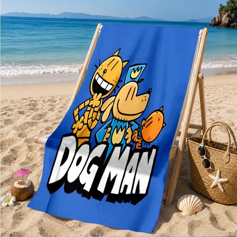 Dog Man And Friends Adventure Beach Towel, Quick-drying, Easy to Care for, Suitable for Both Fitness and Beach Vacations,Sports Essential