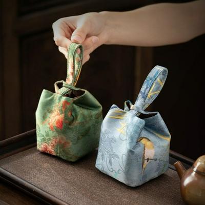 Китайская Ретро Чайная Чашка Мешочек из Ткани на Шнурке Дорожная Портативная Сумка для Хранения Упаковка для Чайного Сервиза Чайник Сумка Чайный Инструмент Чайная Посуда Новая
