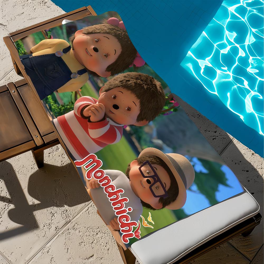 Мультяшный M-Monchhichi-S Полотенце Пляжное Ванное Быстросохнущее Легкое Портативное Сауна Кемпинг Бассейн Путешествие