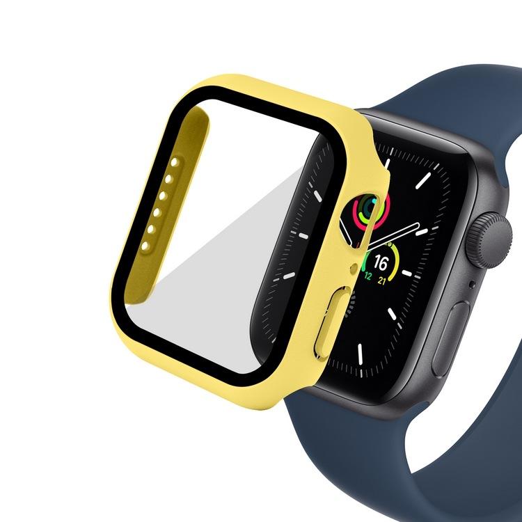 Стекло + чехол для Apple Watch, чехол серии 44/40/41/45/42/38 мм, аксессуар для iWatch, защитная пленка для экрана Apple watch 8 7 6 SE 5 3