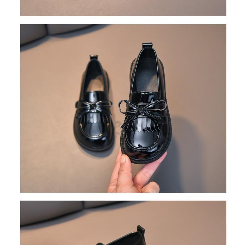 Маленькие туфли для девочек весна и осень новые детские туфли принцессы на мягкой подошве для больших девочек черные одинарные туфли прилив