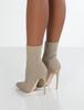 Maogu High Heels Stiletto Winter Fashion Stretch Fabric Boot Luxury Shoes Plus Size 42 43 2024 Autumn Women Beige Sock Boots