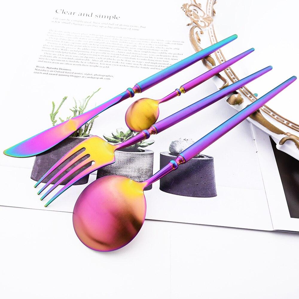 4 шт., набор столовых приборов из нержавеющей стали 304, роскошный набор столовых приборов, золотая вилка, ложки, острый нож, сверхмощный набор столовых приборов для западного ужина