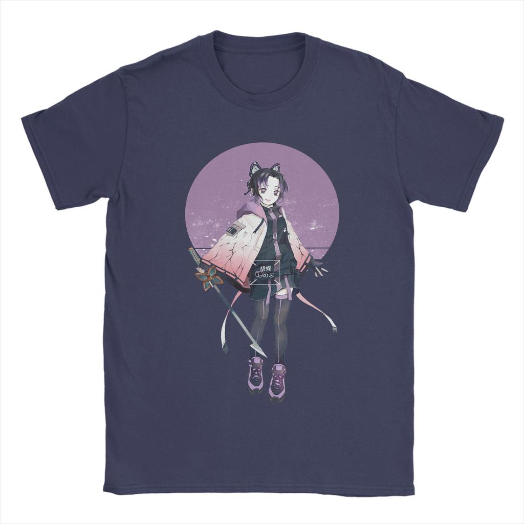 Anime Demon Slayer Shinobu Kocho T Shirt Men Cotton Novelty T-Shirt Round Collar  Tees Short Sleeve Clothing Gift Idea