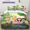 Phineas and Ferb Pattern Bedding Quilt Set  Home Decoration  Gift (1 * duvet cover + 2 * pillowcase  without core)