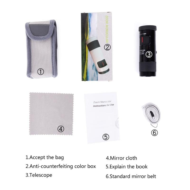 Наблюдение за дикой природой в природных заповедниках Телескоп 10-30X21 Монокуляр с зумом