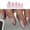 24 шт. накладные ногти миндалевидной формы с эффектом «кошачий глаз», короткие, акриловые, для вечеринок и торжеств.