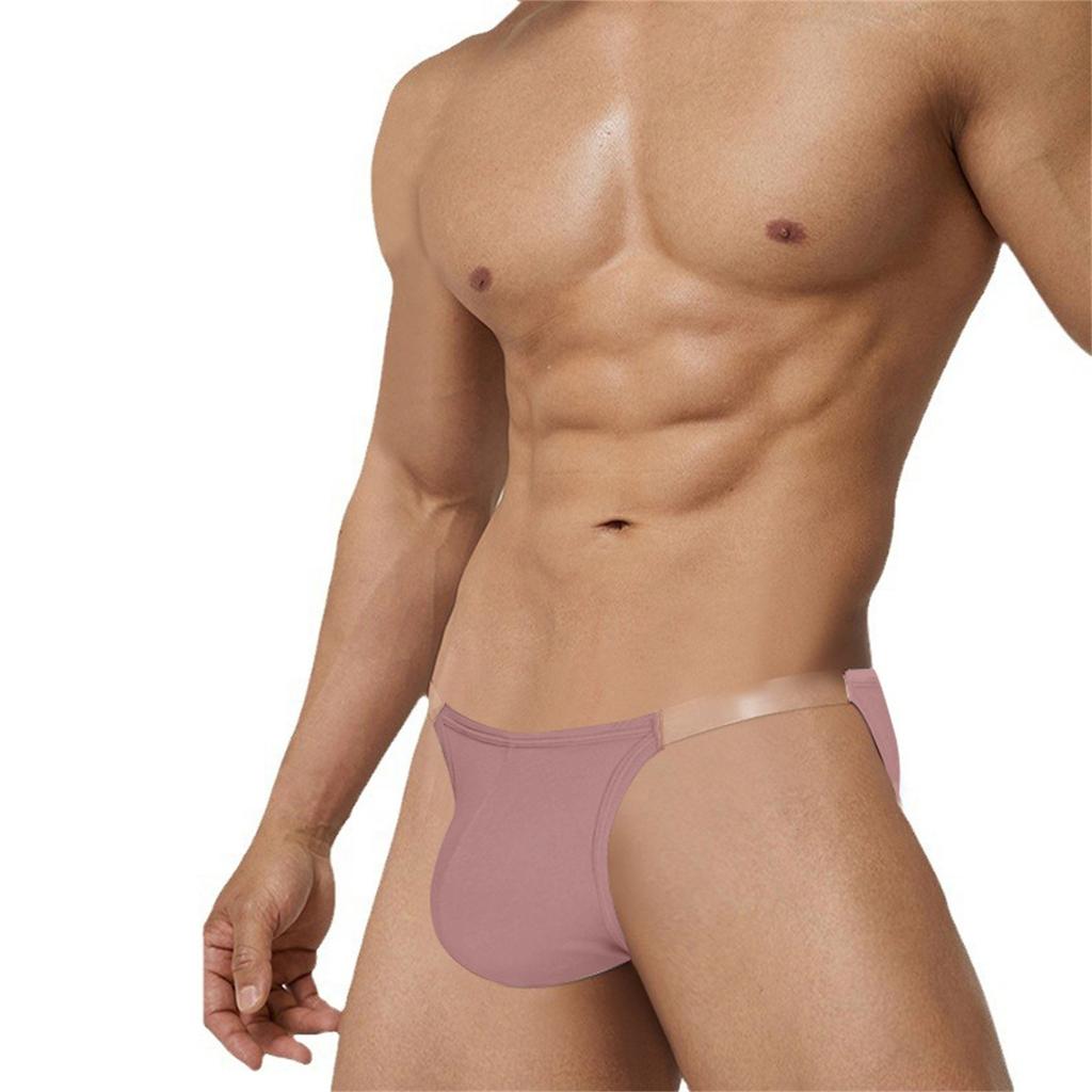 Мужские сексуальные однотонные трусы с высоким вырезом и низкой талией, сексуальные, полностью покрывающие бедра