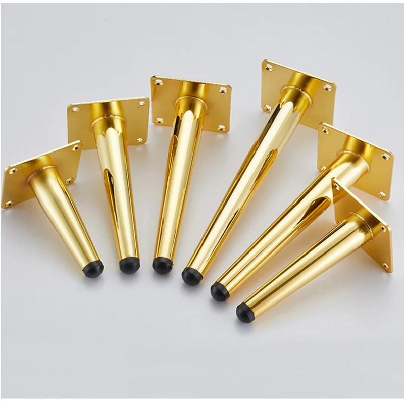 4Pcs Furniture Legs Coffee Table Legs, Black and Gold Metal Home DIY Projects Sofa Leg TV Cabinet Leg,Chair Leg,Ottoman Leg