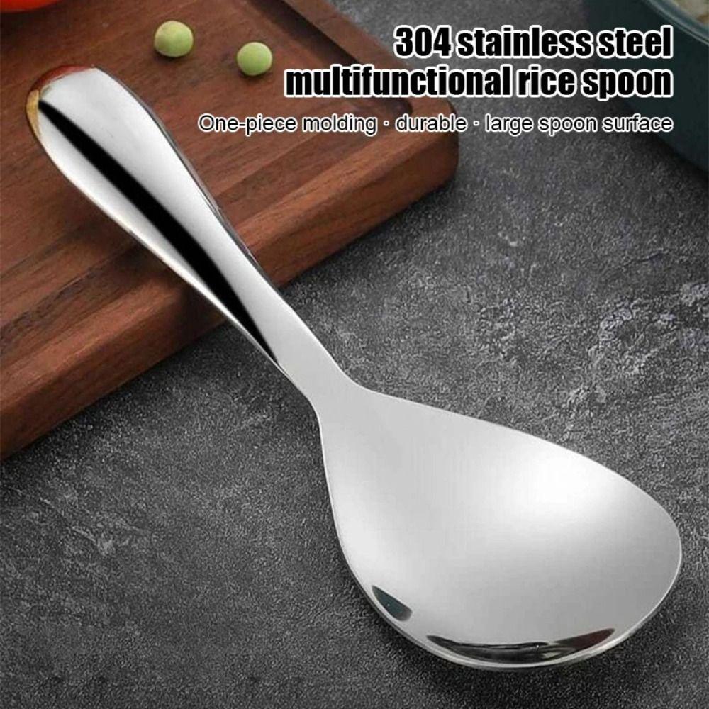 Household Non-stick Rice Spoon Stainless Steel Rice Spoon Comfortable Canteen Serving Spoon