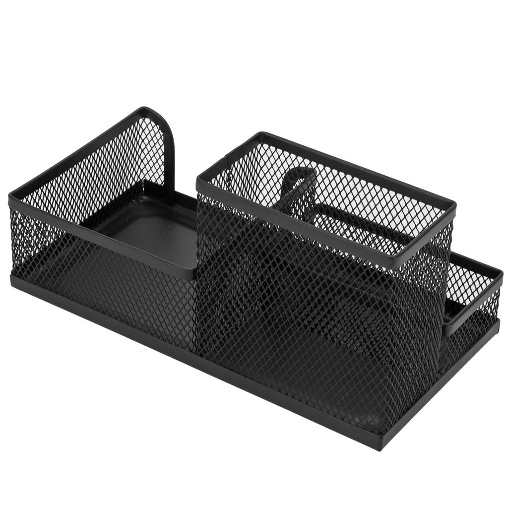 Органайзер для ручек, многофункциональный держатель для ручек, 3 отделения, прочный металлический, классический стиль, маленький