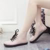 Jelly Transparent Non-Slip Waterproof Rain Boots for Women, Short Tube with Velvet Cotton, Fashionable Rubber Over Shoes for Summer.