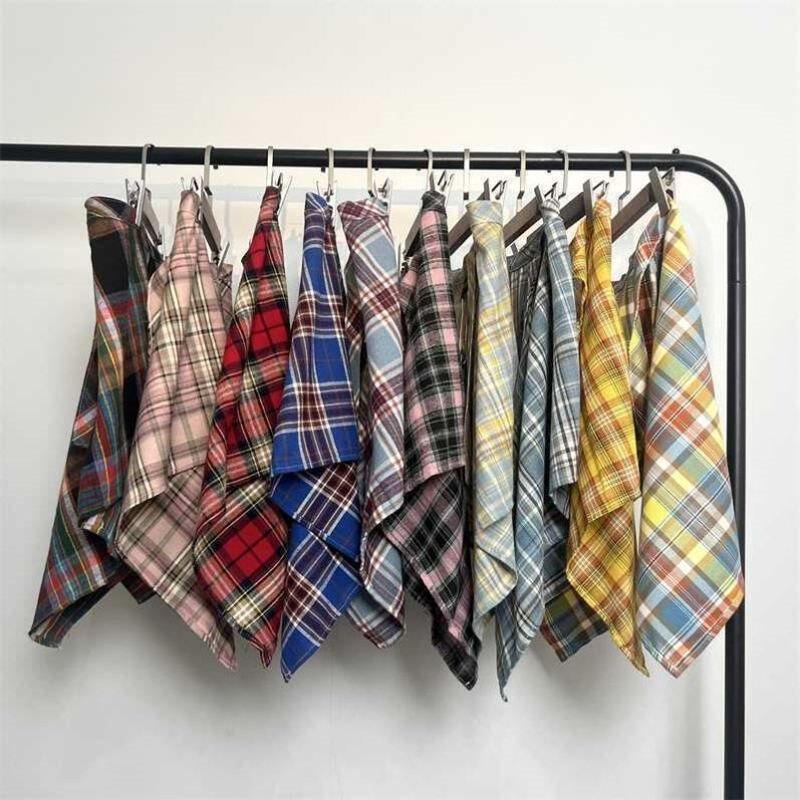 Клетчатая юбка поверх джинсов - Брюки для осенне-зимнего сезона, закрывающие ягодицы