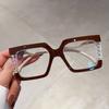 Vintage Big Frame Anti Blue Light Square Glasses Women Luxury Brand Designer Trendy Optical Frames Sexy Lady
