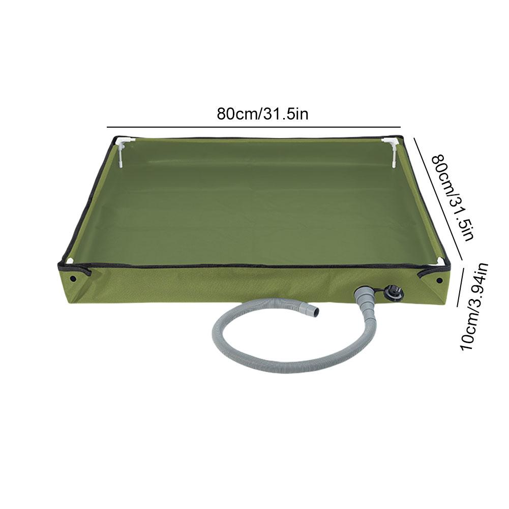 Waterproof Shower Pan with Drain Foldable Shower Tent Base Camping Awning Shower Tray Fishing Pool Camping Tent Accessories