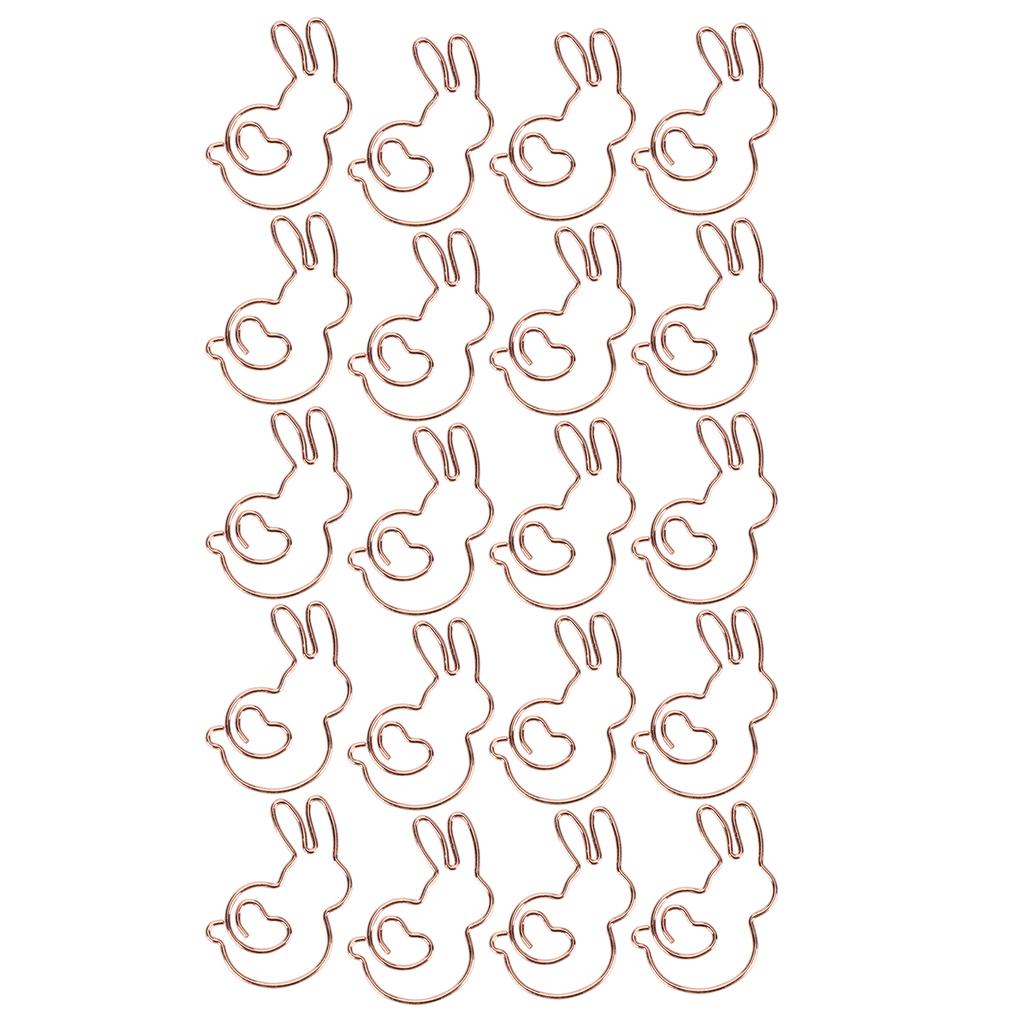 20 шт. скрепок для бумаг в форме золотого кролика, животных специальной формы, офисных документов, симпатичных булавок