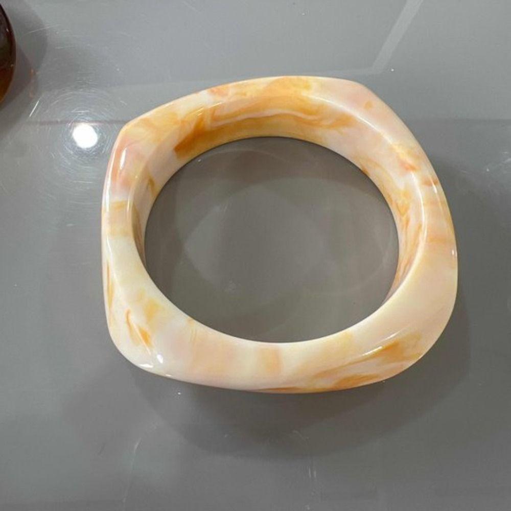 Мраморный узор нерегулярный широкий браслет смазывание ретро кольцо на руку милый акриловый браслет украшение