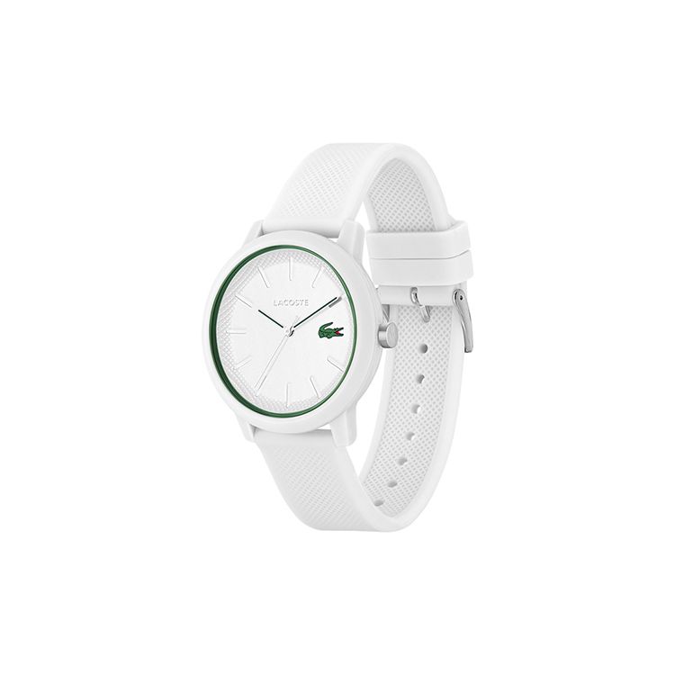 Lacoste Часы Серии 12.12 Кварцевый Механизм Силиконовый Ремешок 42 мм Белый Циферблат Мужские часы 2011169