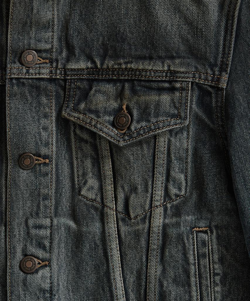 LMOOD Sherry Denim Trucker Jacket Rust Blue