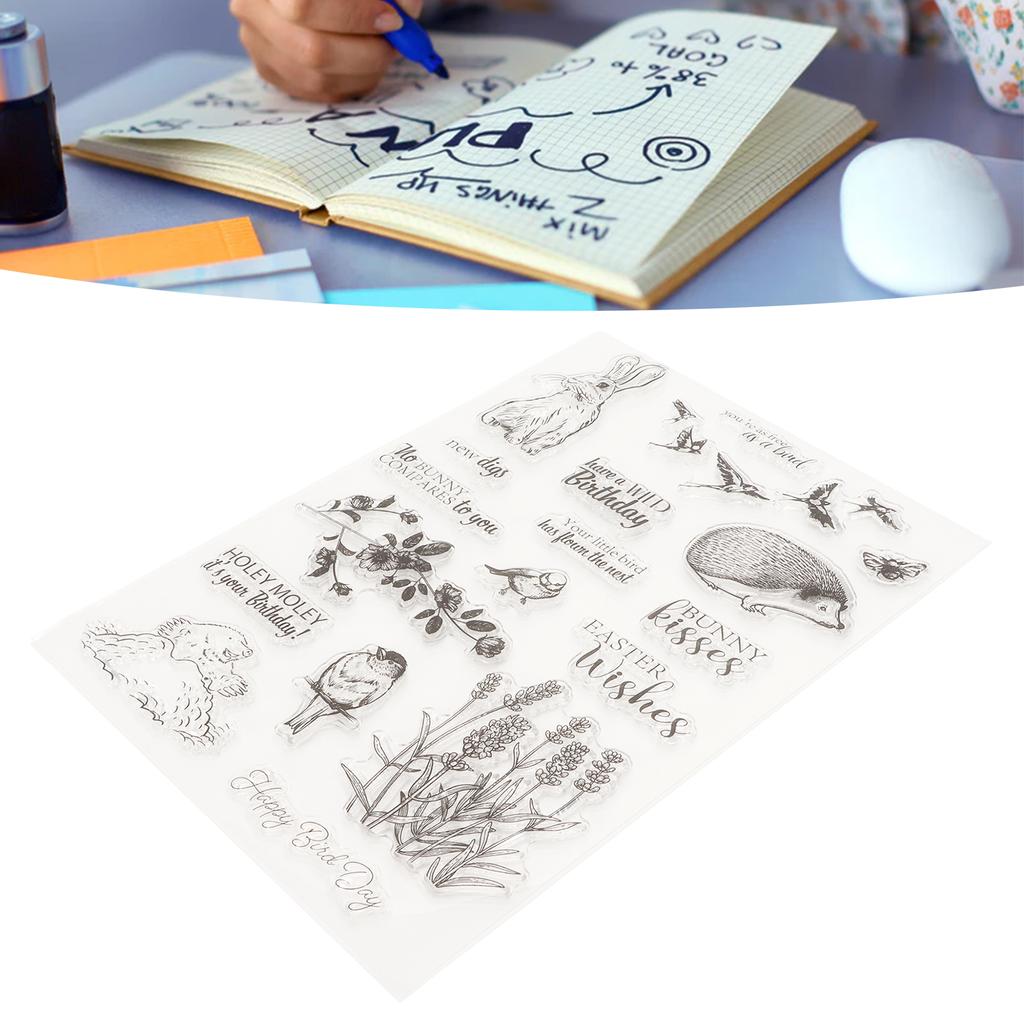 4pcs Clear Stamps Interesting Reusable Material Transparent Appearance Embossing Scrapbookin