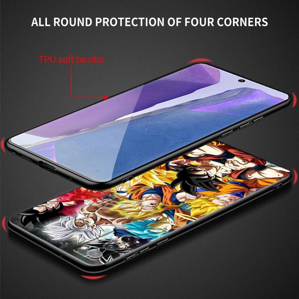 Чехол для телефона Samsung Galaxy S20 S21 FE S10 S9 S8 S22 Plus Ultra S10e Lite Чехол DragonBall Son Goku Anime Черный ТПУ Мягкий чехол