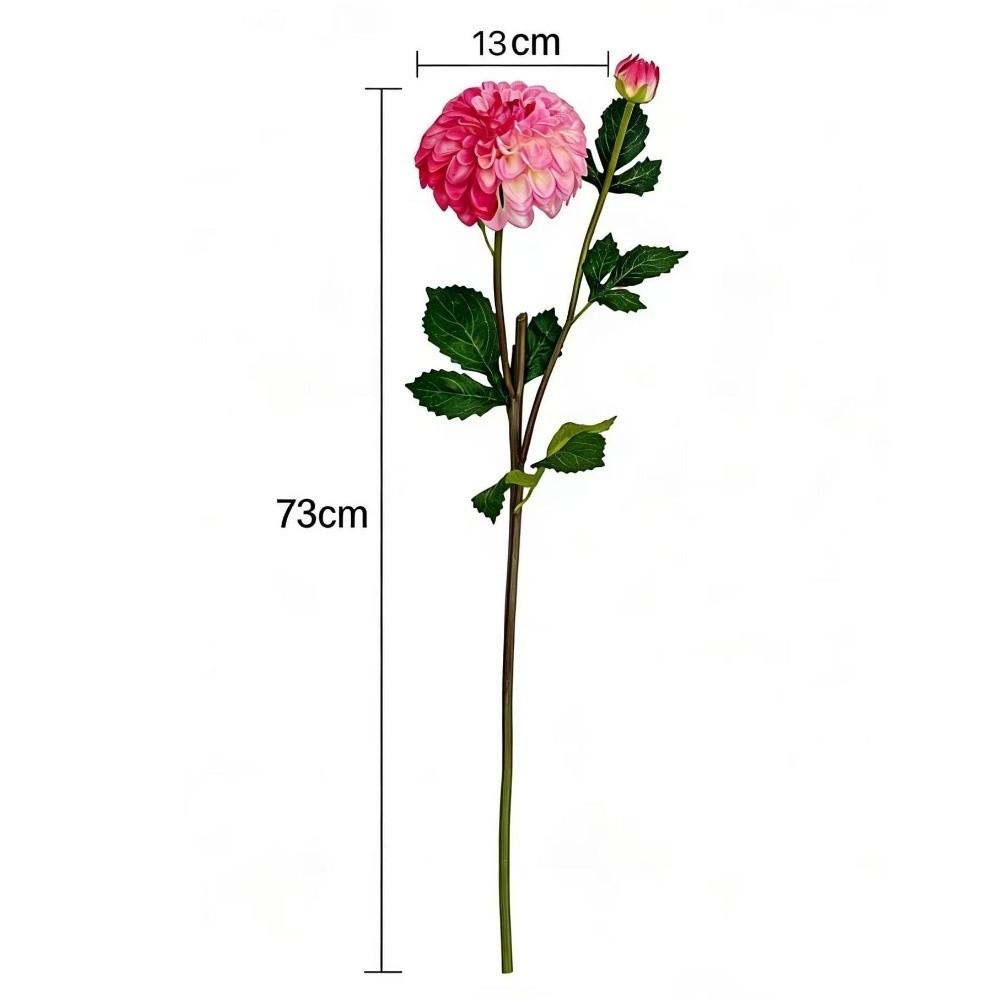 Pink Artificial Dahlia Flowers 2 Heads Artificial Faux Plants Home Decoration
