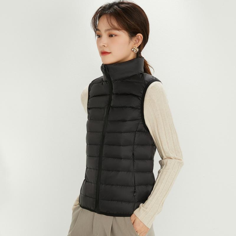 Autumn and winter light down vest stand-up collar vest short vest down jacket women's vest vest vest vest