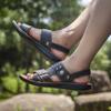 Men's Summer New Sandals and Slippers Men's Leather Sandals Adult Thick-soled Beach Shoes Non-slip Open-toe Leather Sandals