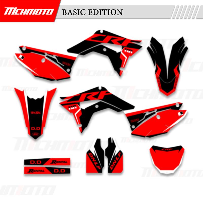 MCHMFG Графические наклейки Комплекты для Honda 2018- CRF250R 2017 2018 CRF450R Номер Имя Фон