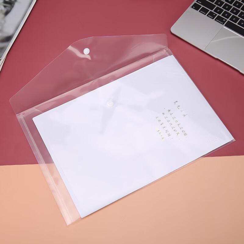 M&G A4 Transparent Snap Button File Folder (10-Pack)