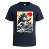 Catzilla cat japanese funny tshirt for men funny joke novelty gift tee top