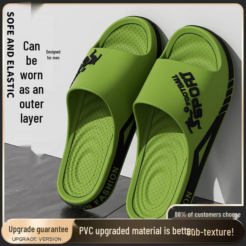 Мужские летние спортивные уличные нескользящие шлепанцы на толстой подошве