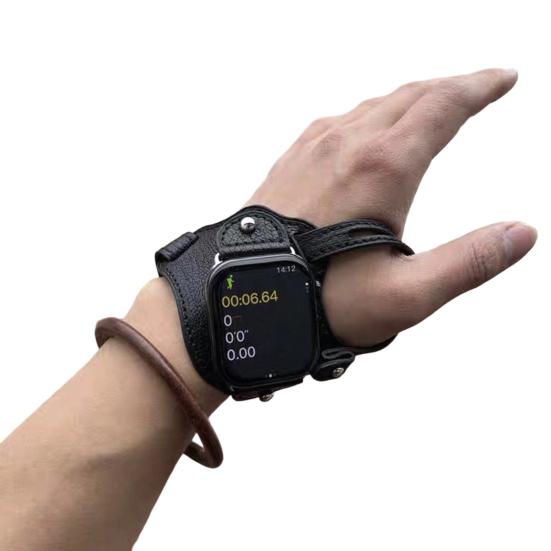 Ремешок для часов для велоспорта, совместимый с Apple Watch Series, регулируемый, винтажный, из искусственной кожи, сменный браслет для смарт-часов