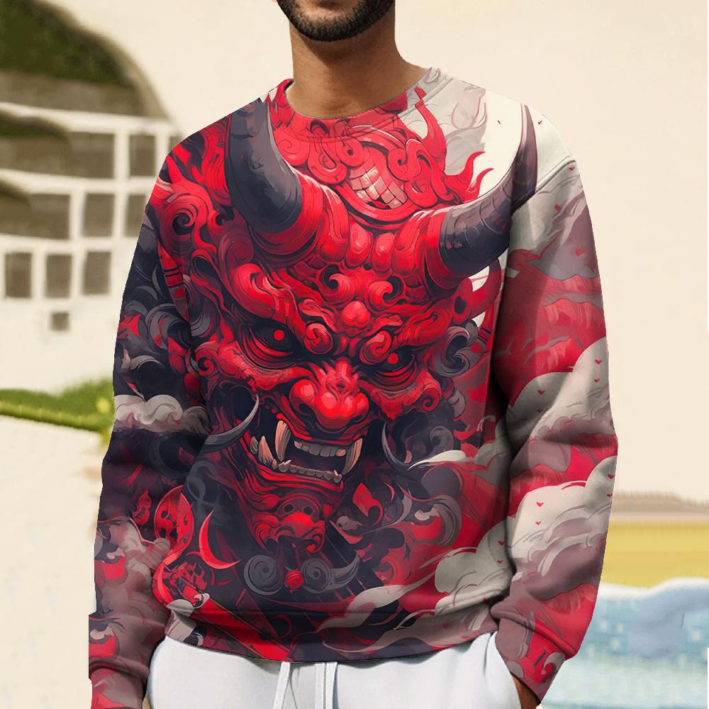 2024 Ghost Samurai Print Толстовка с капюшоном для мужчин Весна оверсайз толстовка мода хип-хоп унисекс пуловер мужская одежда 5XL