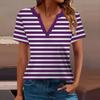 Women's T Shirt Tee Printed Short Sleeve Daily Weekend Fashion Basic V Neck Regular Top