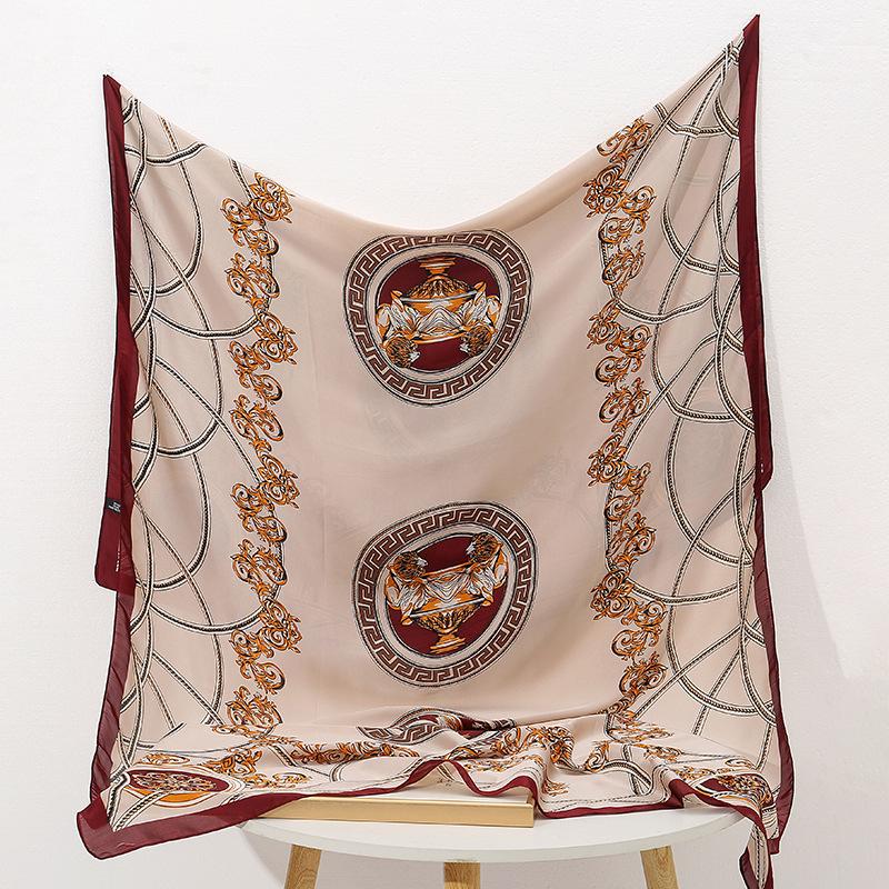 Модный пояс-цепочка с принтом шелковый шарф для путешествий, отдыха, защиты от солнца, кондиционер, украшение для комнаты, шаль, подарок