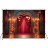 Mocsicka Valentine's Day Photography Backgrounds Palace Red Curtains Love Decorations Girls Women Photo Backdrops Wedding Banner