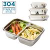 304 Stainless Steel Bento Lunch Box for Kids and Adults, Leak-Proof Lunchbox, Food Meal Prep Storage Container Dishwasher Safe