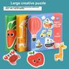 Kids Wooden Jigsaw Matching Puzzle Game Baby Early Learning Cognition Animal Fruit Traffic Educational Toys for Children Gifts