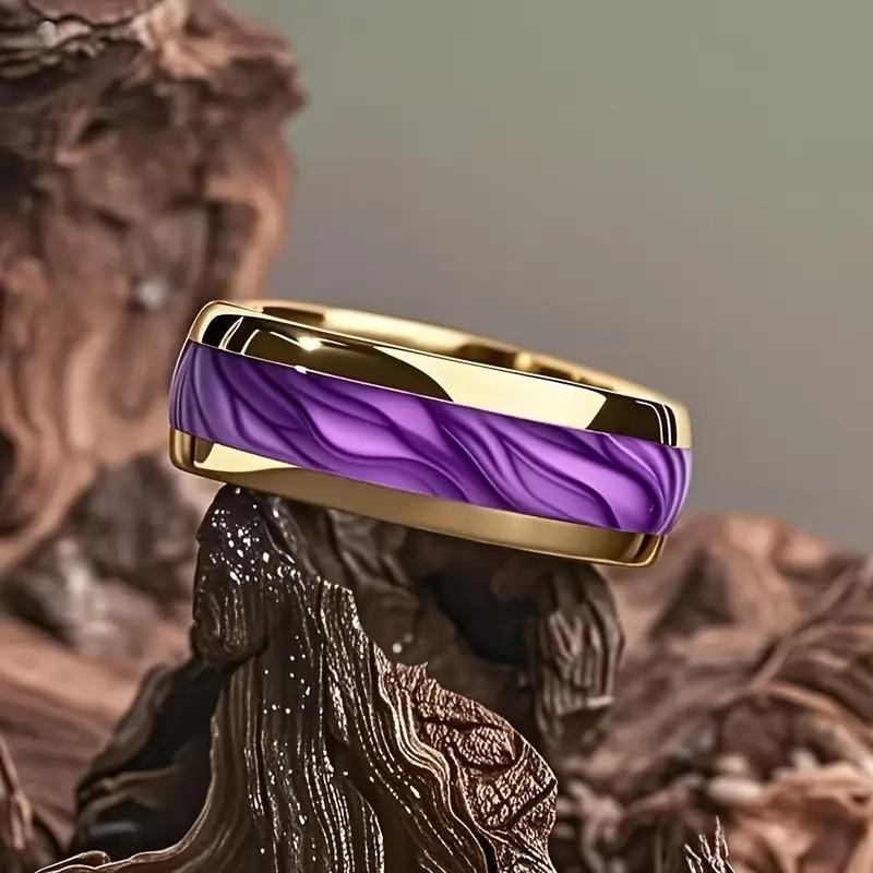Кольца с инкрустацией из раковины красного абалона Модные черные мужские кольца из нержавеющей стали для мужчин Свадебное кольцо Ювелирные изделия Прямая доставка