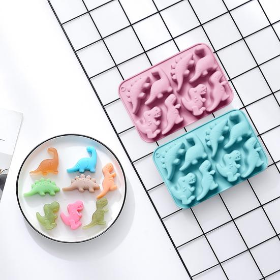 Силиконовая форма для кубиков льда в форме динозавра Yousheng, гибкая форма для помадки, шоколадных конфет, печенья, торта, свечей, мыла, легко извлекаемая форма для выпечки своими руками
