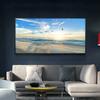 Sunsets Natural Bird Blue Sky Sea Beach Landscape Posters and Prints Canvas Painting Panorama Wall Art Picture for Living Room