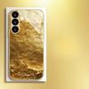 Позолоченный чехол для телефона из закаленного стекла, совместим с Galaxy S26, S25, S24, S23 и S22 Ultra Plus. Золотой текстурный узор.